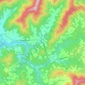 Victor topographic map, elevation, terrain