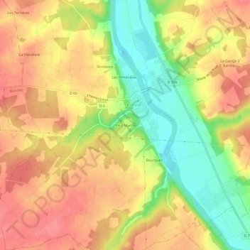 Pied Martin topographic map, elevation, terrain
