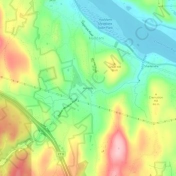 Arnolds topographic map, elevation, terrain