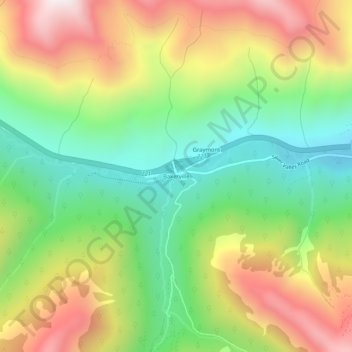 Bakerville topographic map, elevation, terrain