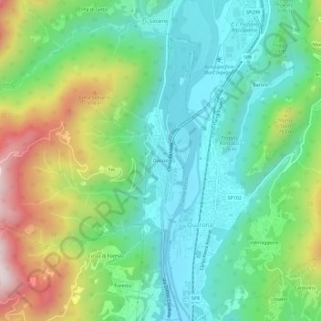 Doccio topographic map, elevation, terrain