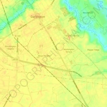 Pine Village topographic map, elevation, terrain
