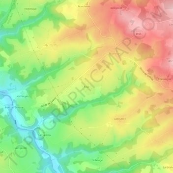 Faye topographic map, elevation, terrain