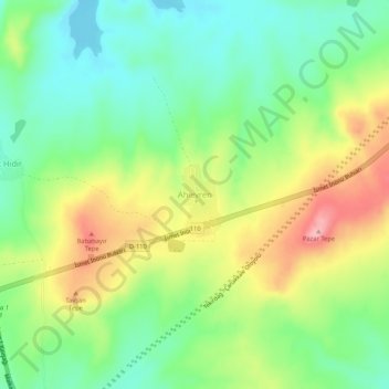 Ahievren topographic map, elevation, terrain