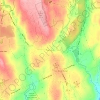 Five Points topographic map, elevation, terrain