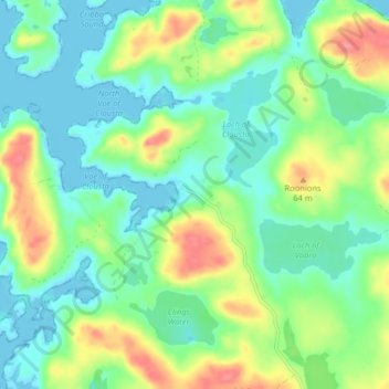 Clousta topographic map, elevation, terrain