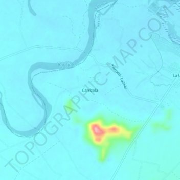 Carrizola topographic map, elevation, terrain