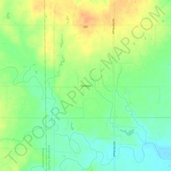 Omega topographic map, elevation, terrain