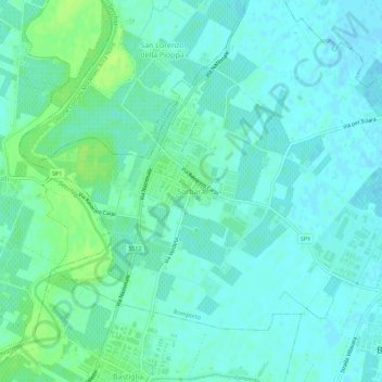 Sorbara topographic map, elevation, terrain