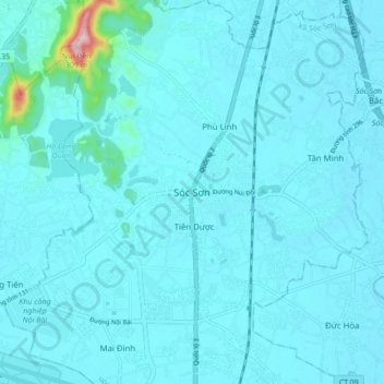 Sóc Sơn topographic map, elevation, terrain