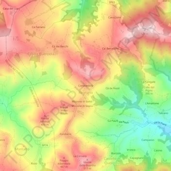 Cortevedola topographic map, elevation, terrain