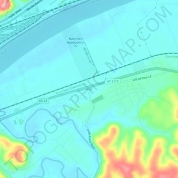 Frost topographic map, elevation, terrain