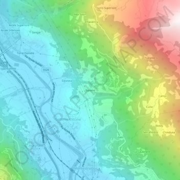 Ripiano topographic map, elevation, terrain