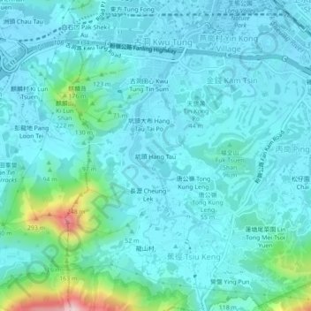 Hang Tau topographic map, elevation, terrain