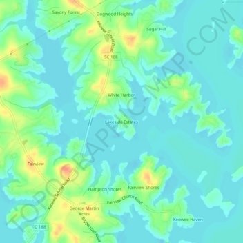 Lakeside Estates topographic map, elevation, terrain