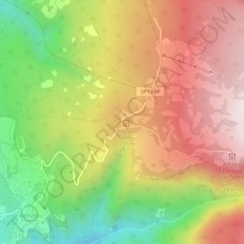 Sores topographic map, elevation, terrain