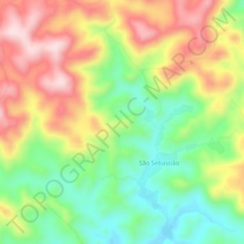 São Sebastião topographic map, elevation, terrain