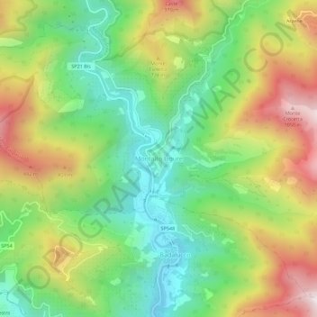 Montalto Ligure topographic map, elevation, terrain