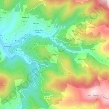 Lanteiro topographic map, elevation, terrain