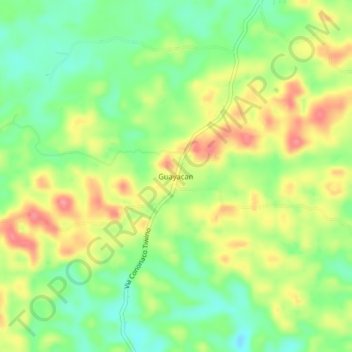 Guayacan topographic map, elevation, terrain