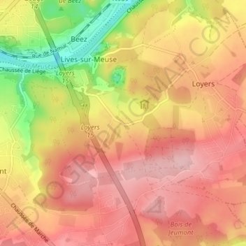 Bossimé topographic map, elevation, terrain