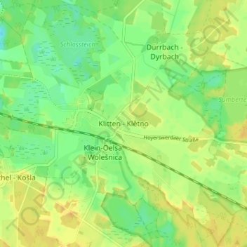 Klitten topographic map, elevation, terrain