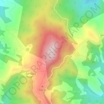 Monte Murlo topographic map, elevation, terrain