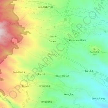 Dalisodo topographic map, elevation, terrain