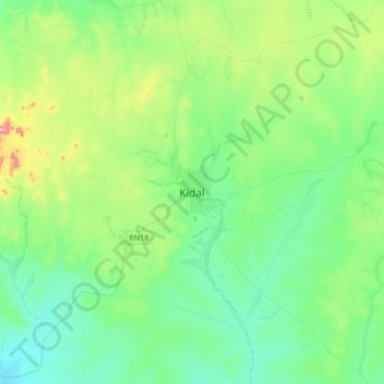 Kidal topographic map, elevation, terrain