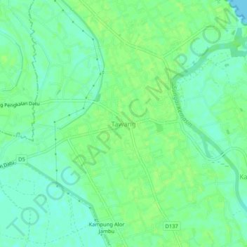 Tawang topographic map, elevation, terrain