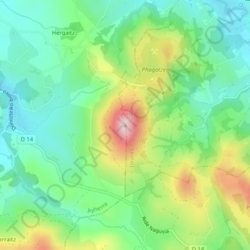 Abarratia topographic map, elevation, terrain