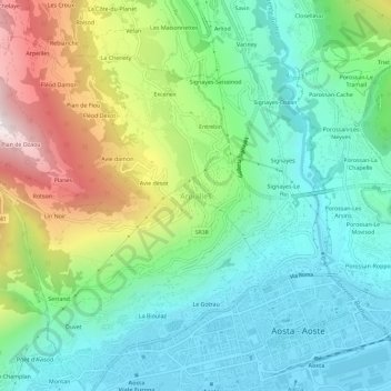 Arpuilles topographic map, elevation, terrain