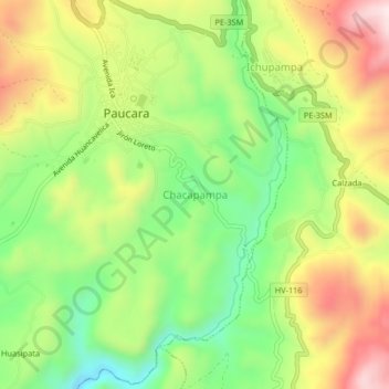 Chacapampa topographic map, elevation, terrain