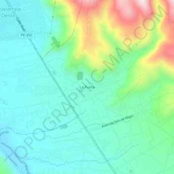 La Punta topographic map, elevation, terrain