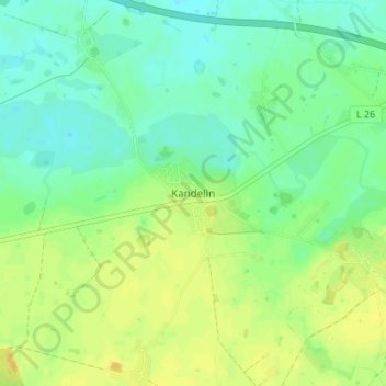 Kandelin topographic map, elevation, terrain