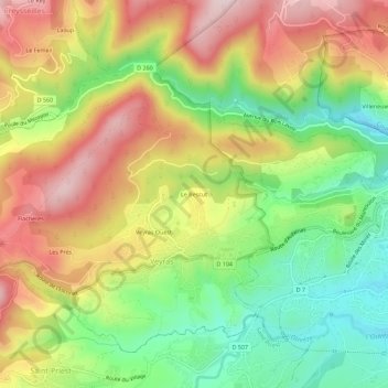 Le Bescut topographic map, elevation, terrain