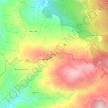 Borselli topographic map, elevation, terrain