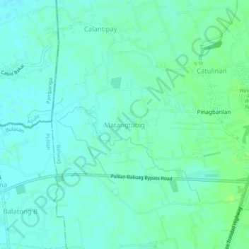 Matangtubig topographic map, elevation, terrain