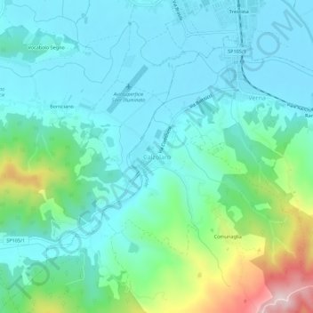 Calzolaro topographic map, elevation, terrain