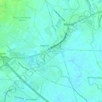 San Jose Matulid topographic map, elevation, terrain