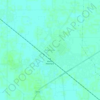 Adampur topographic map, elevation, terrain