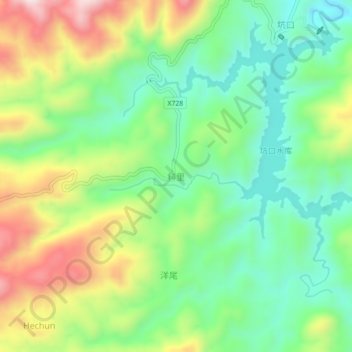 Keli topographic map, elevation, terrain