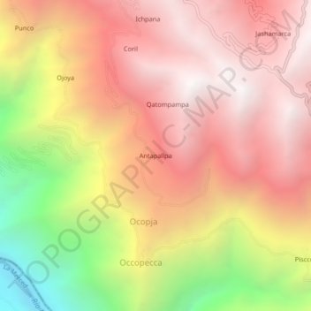 Antapallpa topographic map, elevation, terrain