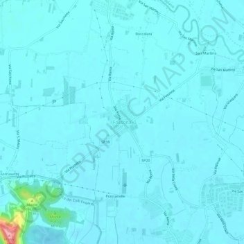 Fossona topographic map, elevation, terrain