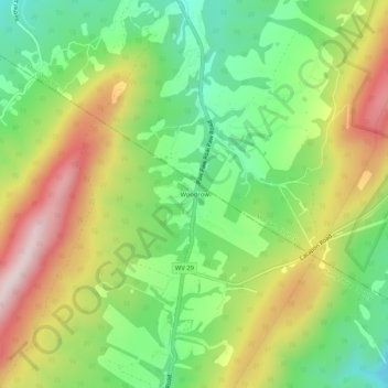Woodrow topographic map, elevation, terrain