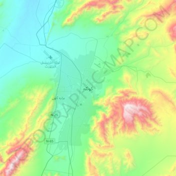 Quetta topographic map, elevation, terrain