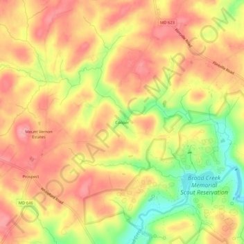 Cooper topographic map, elevation, terrain