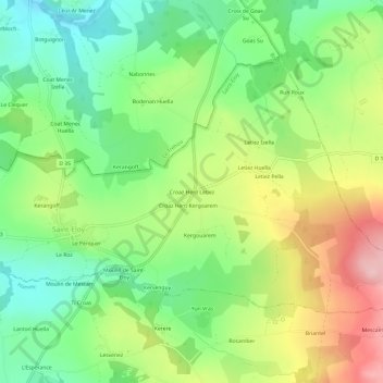 Croaz Hent Letiez topographic map, elevation, terrain