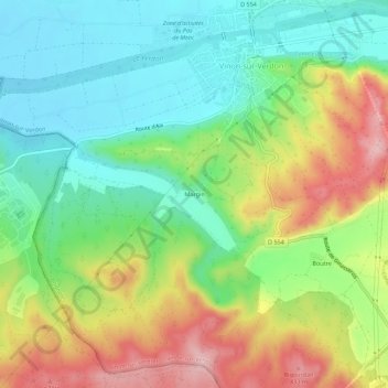 Margin topographic map, elevation, terrain