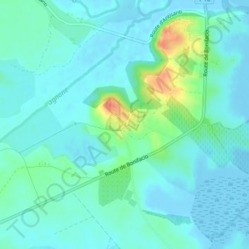 Casabianda topographic map, elevation, terrain
